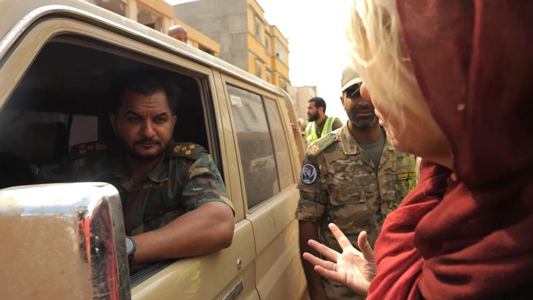 General Saddam Heftar talks to Sky News&#39;s Alex Crawford in Derna, Libya.