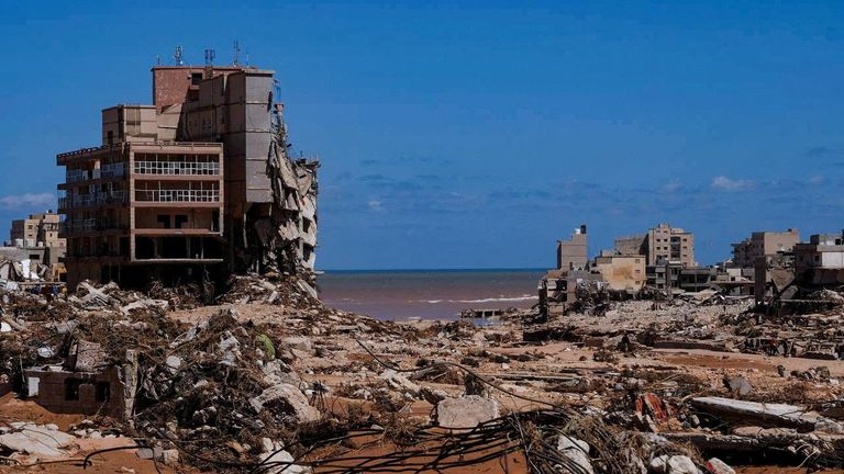 General view of Derna city, following a powerful storm and heavy rainfall hitting the country, in Libya  