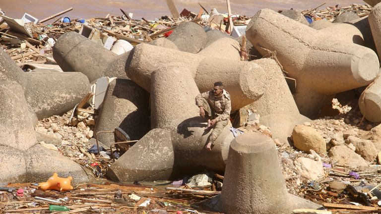 Damage from massive flooding is seen in Derna, Libya 
Pic:AP