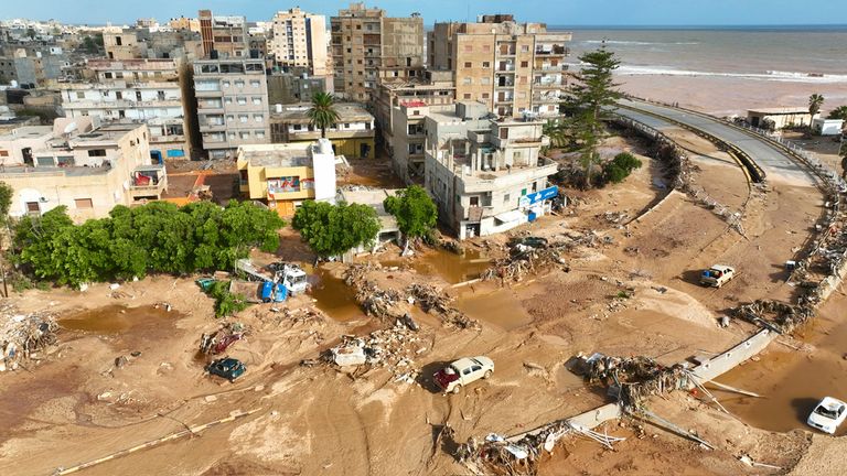 A general view of the city of Derna following Storm Daniel and catastrophic flooding