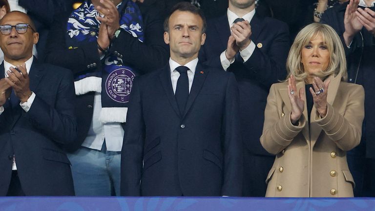 Emmanuel Macron is often seen at footballing events