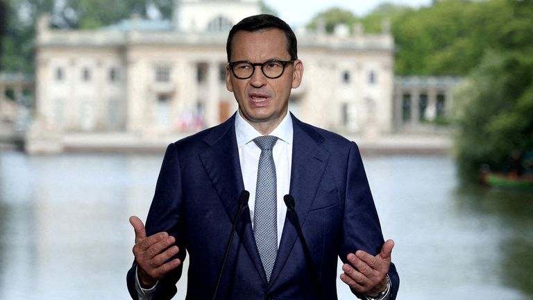 Mr Morawiecki also said they could ban more products if Ukraine retaliates. File pic