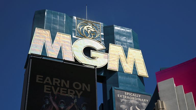 A view of MGM Grand hotel and casino signage, after MGM Resorts shut down some computer systems due to a cyber attack in Las Vegas, Nevada, U.S., September 13, 2023. REUTERS/Bridget Bennett