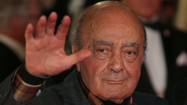 Mohamed Al-Fayed poses for photographers on arrival for the World Premiere of the latest Bond film, Spectre, at the Royal Albert Halll in central London, Monday, Oct. 26, 2015. (Photo by Joel Ryan/Invision/AP)