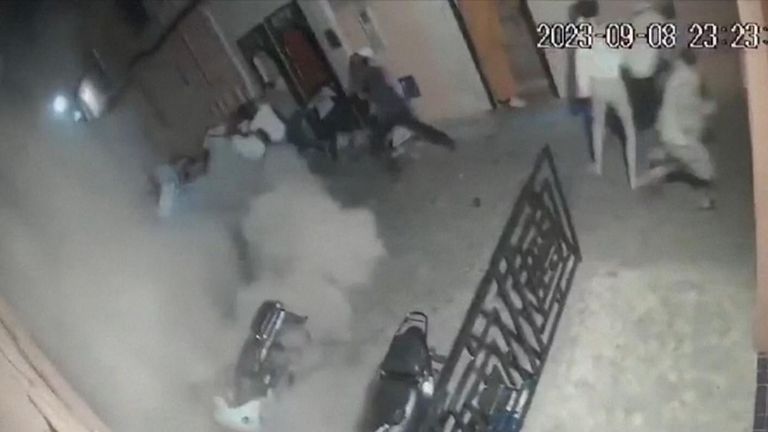 The moment a deadly 6.8 earthquake struck Marrakech on Friday