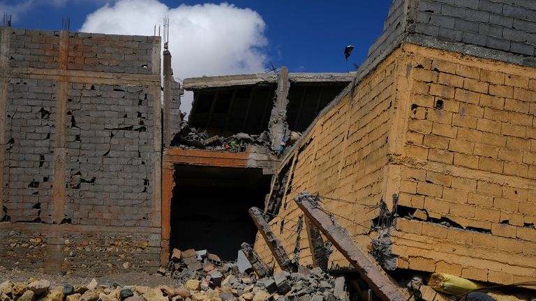 Damaged town of Moulay Brahim 