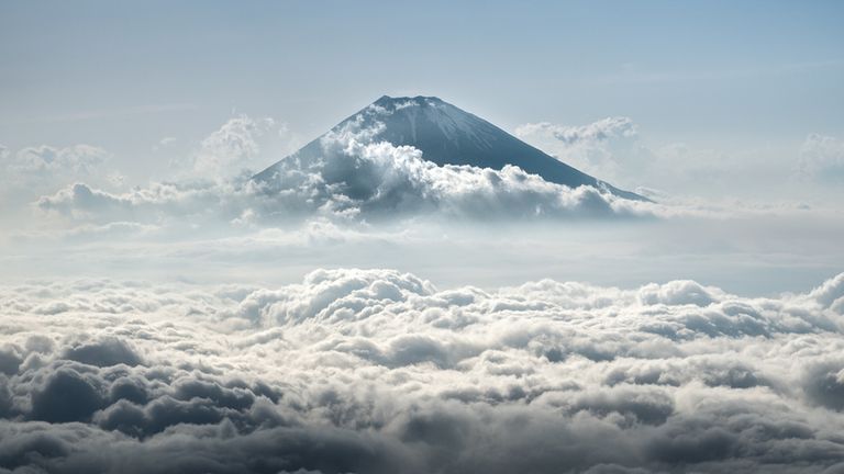 Scientists collected water from the clouds surrounding Japan&#39;s Mount Fuji. Pic: iStock