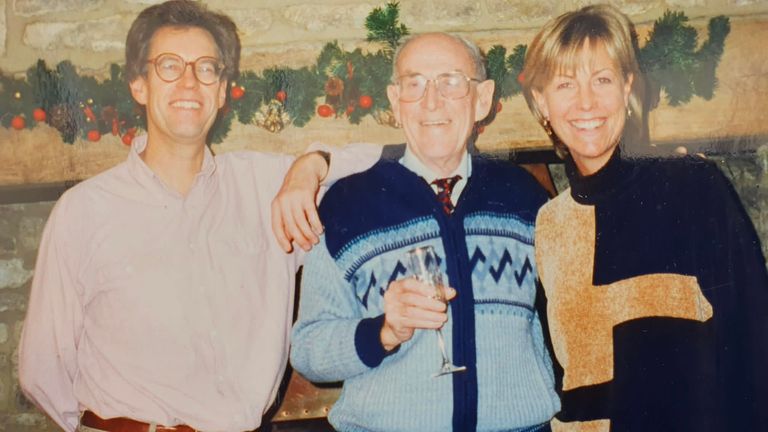 (R-L): Jill Dando, with her father Jack and brother Nigel
