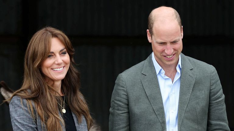 Prince William, Prince of Wales and Catherine, Princess of Wales are pictured during their visit to We Are Farming Minds charity at Kings Pitt Farm in Hereford, England, September 14, 2023.  Cameron Smith/Pool via REUTERS