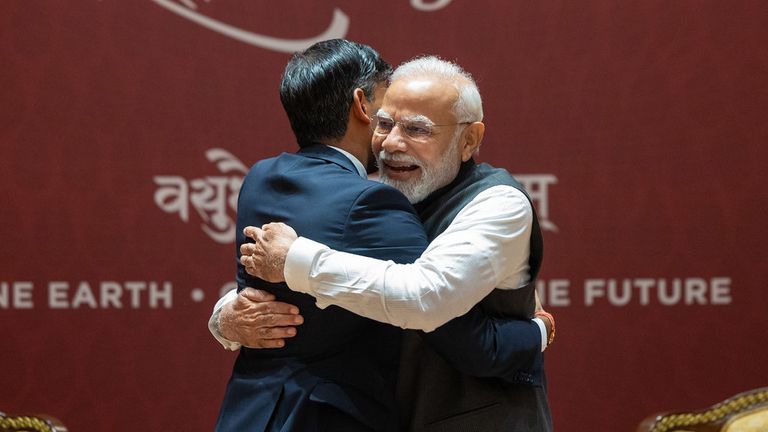 The Prime Minister Rishi Sunak holds a bilateral meeting with the Prime Minister of India Narendra Modi at the G20 meeting. Picture by Simon Walker / No 10 Downing Street