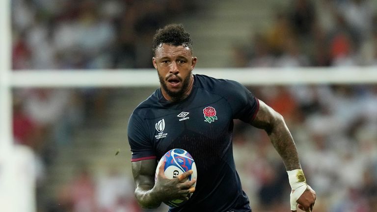 England&#39;s Courtney Lawes in action during the Rugby World Cup Pic: AP Photo/Pavel Golovkin