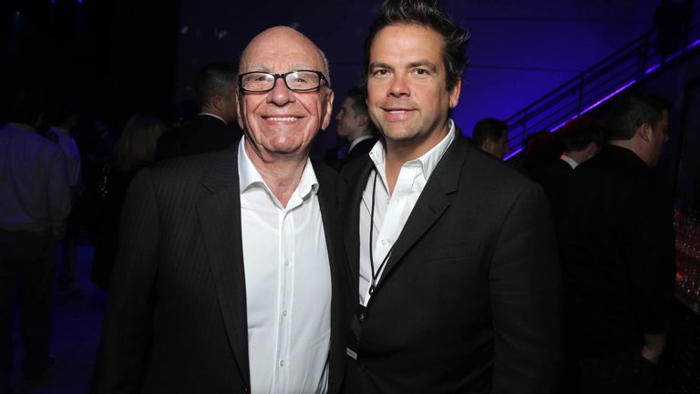 Rupert Murdoch, chairman and CEO of 21st Century Fox, and Lachlan Murdoch seen at the Twentieth Century Fox Global Premiere of &#39;X-Men: Days of Future Past&#39; 