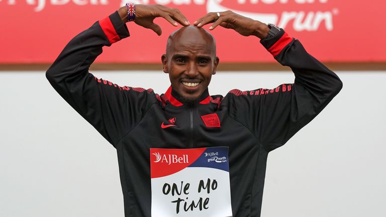 Sir Mo Farah during a photocall ahead of the AJ Bell Great North Run on Sunday the 10th. Picture date: Friday September 8, 2023.Sir Mo Farah during a photocall ahead of the AJ Bell Great North Run on Sunday the 10th. Picture date: Friday September 8, 2023.
