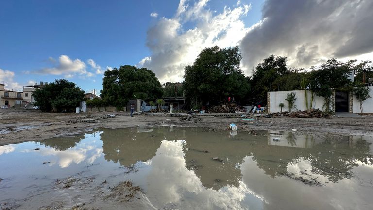 Aftermath of storm in Cadiz