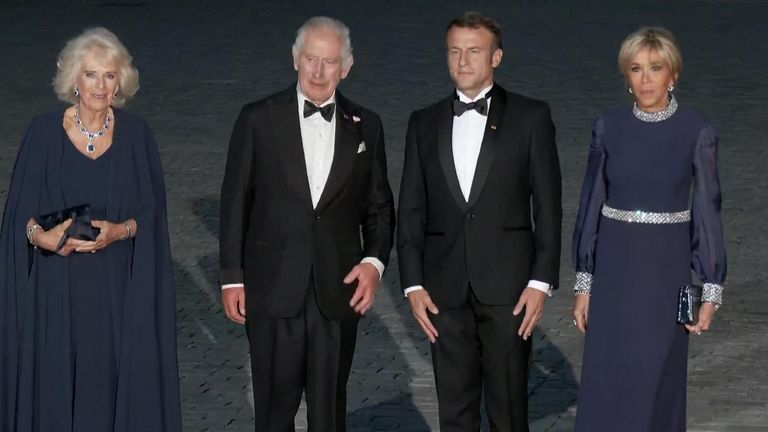 King Charles and Queen Camilla arrive at the Palace of Versailles