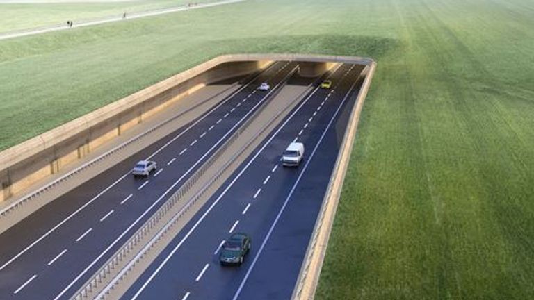 Plans for the road tunnel near Stonehenge. Pic: National Highways