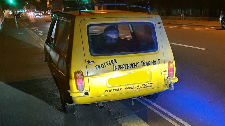 Only Fools And Horses-inspired car pulled over by Sussex Police. Pic: Sussex Police