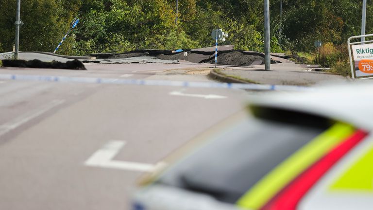 The cause of the landslide is not yet clear. Pic: Adam Ihse/TT News Agency via AP