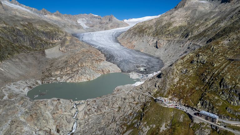 The Rhone glacier in Obergoms, Switzerland