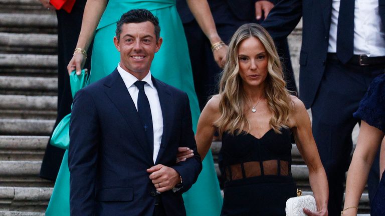 Team Europe&#39;s Rory McIlroy and his wife Erica Stoll