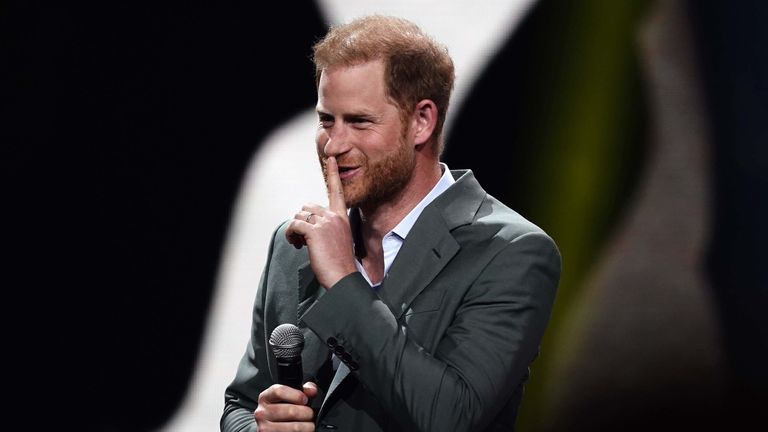 The Duke of SussexThe Duke of Sussex speaking during the Invictus Games opening ceremony at the Merkur Spiel-Arena in Dusseldorf, Germany. Picture date: Saturday September 9, 2023.