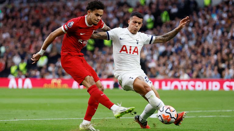 Liverpool&#39;s Luis Diaz scores a goal that is later incorrectly disallowed