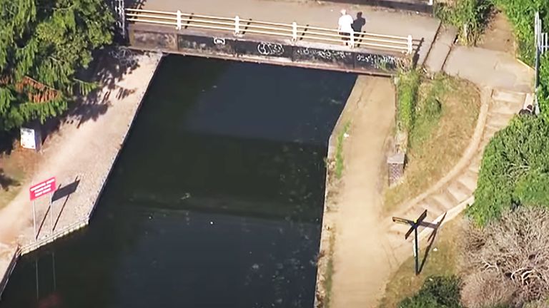 The towpath in west London where Daniel Khalife was apprehended by a plain-clothes officer