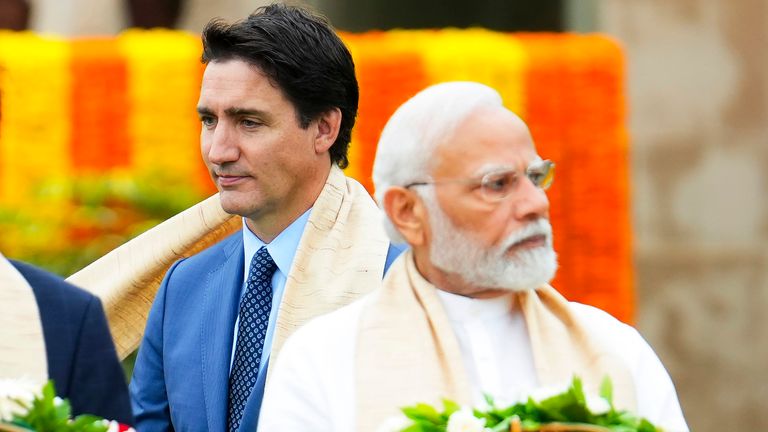 The rift between the two nations is growing, after Justin Trudeau&#39;s accusation angered Narendra Modi, India&#39;s prime minister. Pic: Sean Kilpatrick/The Canadian Press via AP