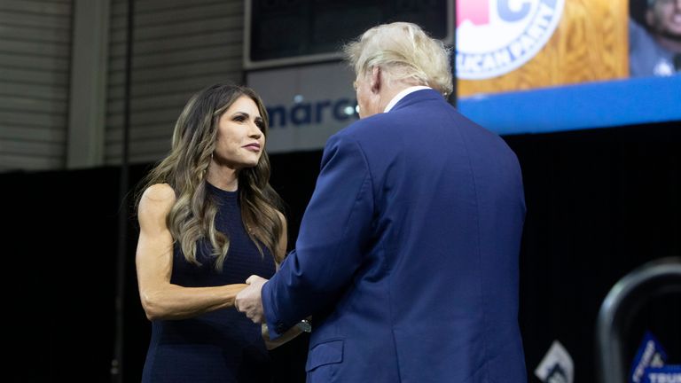 South Dakota governor Kristi Noem is &#39;fantastic&#39;, says Mr Trump. Pic : AP