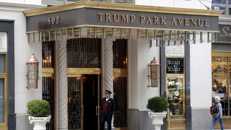 The front of the building where President Donald Trump&#39;s personal attorney Michael Cohen lives in New York on Monday, April 9, 2018. Federal agents raided the office of Cohen, seizing records on topics including a $130,000 payment made to porn actress Stormy Daniels. Besides Cohen&#39;s office, agents also searched a hotel room where he&#39;s been staying while his home is under renovation. (AP Photo/Seth Wenig)