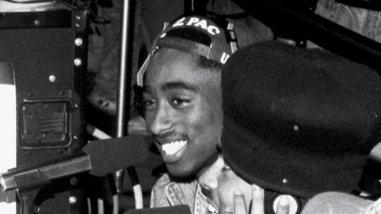 Tupac during an interview in 1991. Pic: AP