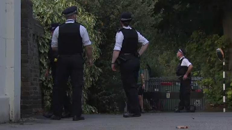 Police officers search around Wandsworth Common as part of the manhunt for Daniel Abed Khalife following his escape from Wandsworth Prison.