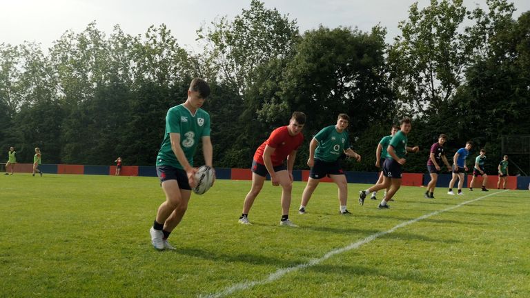 Boys playing rugby at Wesley