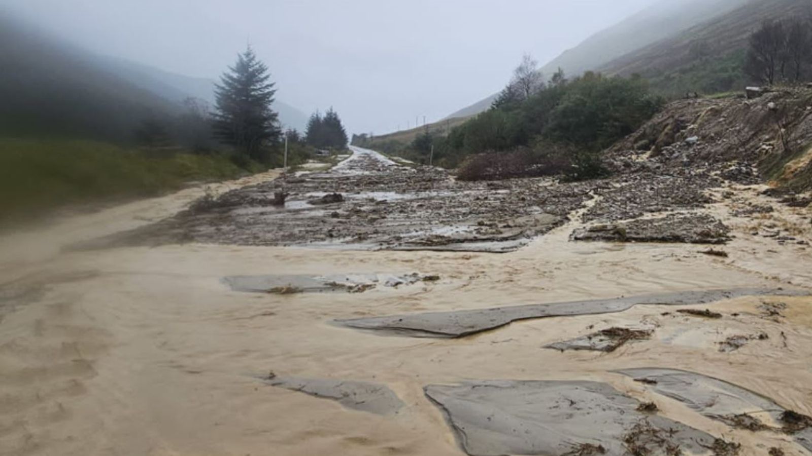 UK weather 10 people airlifted after multiple landslides on roads in