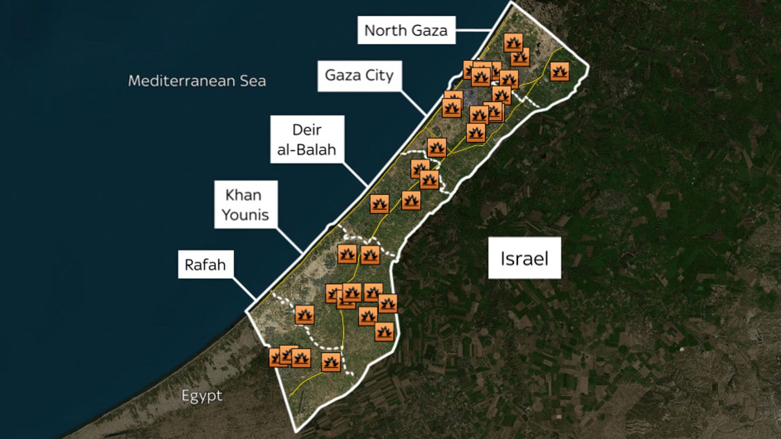 Israel-hamas War: Satellite Images Show Homes And Infrastructure 