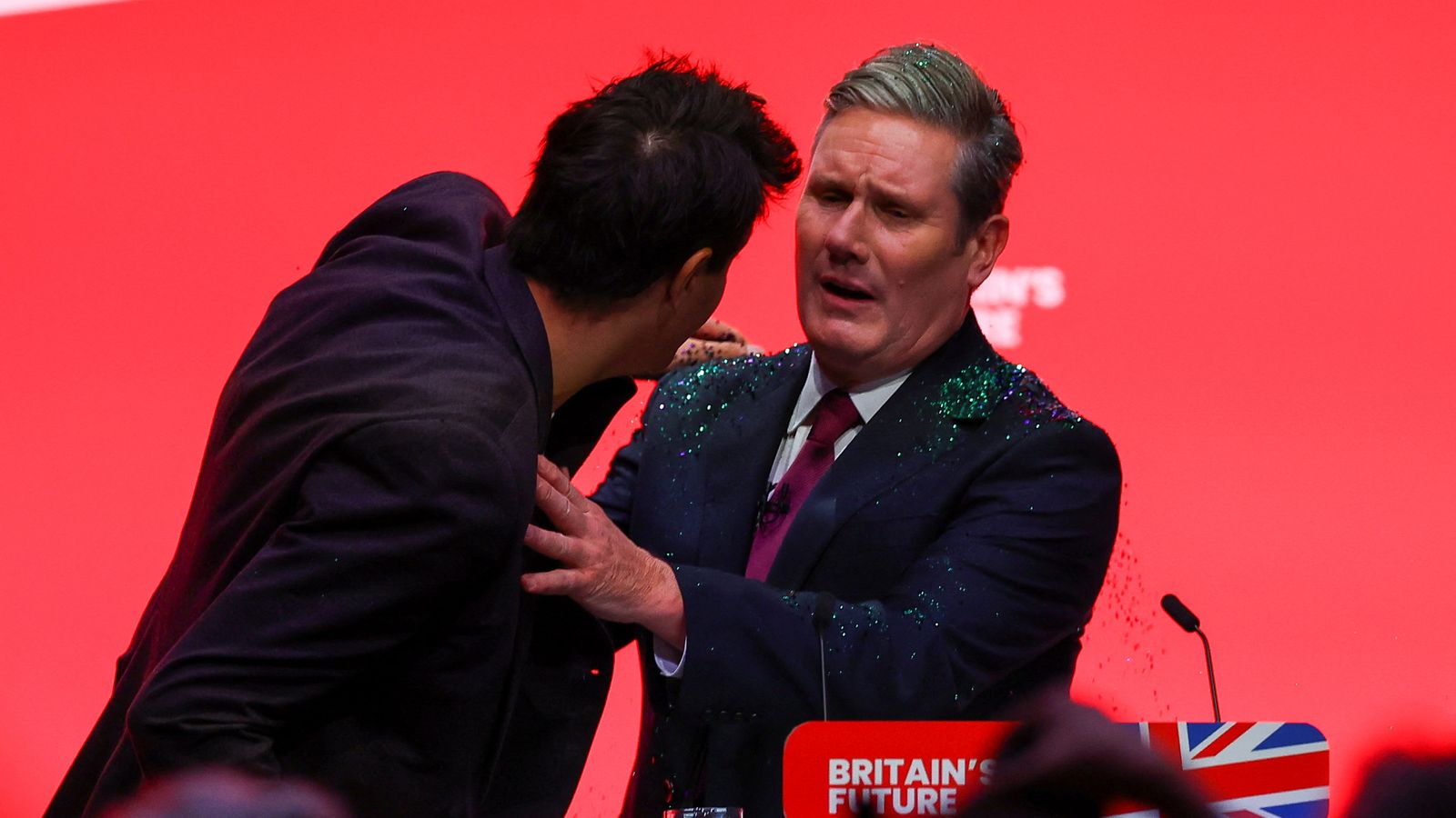 Sir Keir Starmer glitter protester admits he 'crossed the line' and apologises