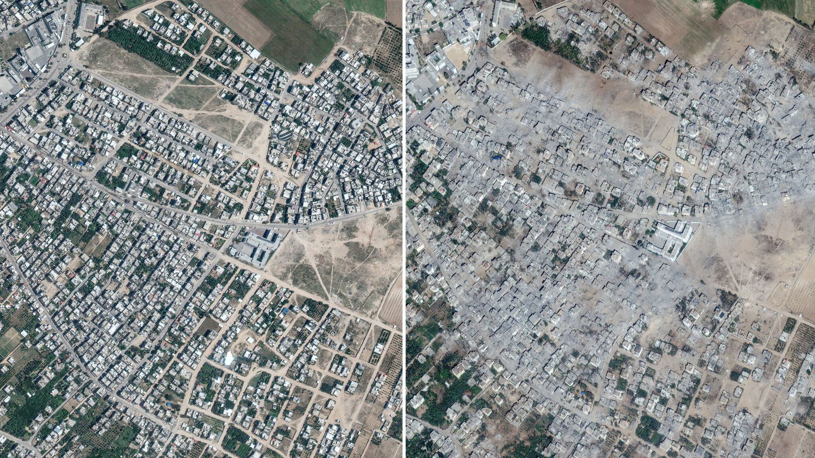 Israel-Hamas conflict: Before and after images show damage to northern ...
