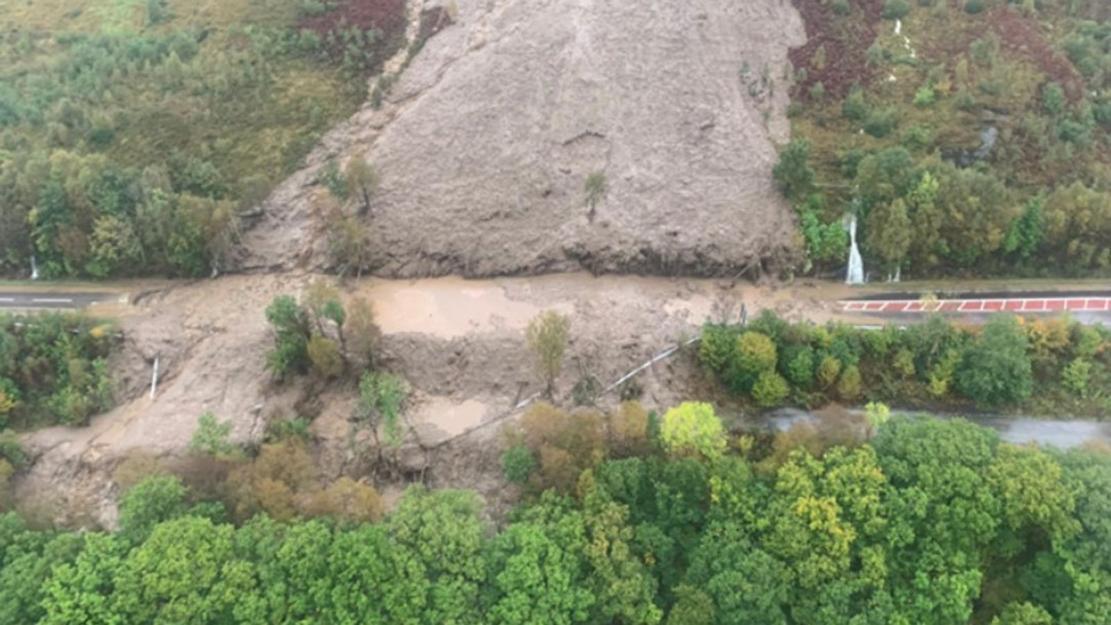 UK weather: 10 people airlifted after multiple landslides on roads in Scotland