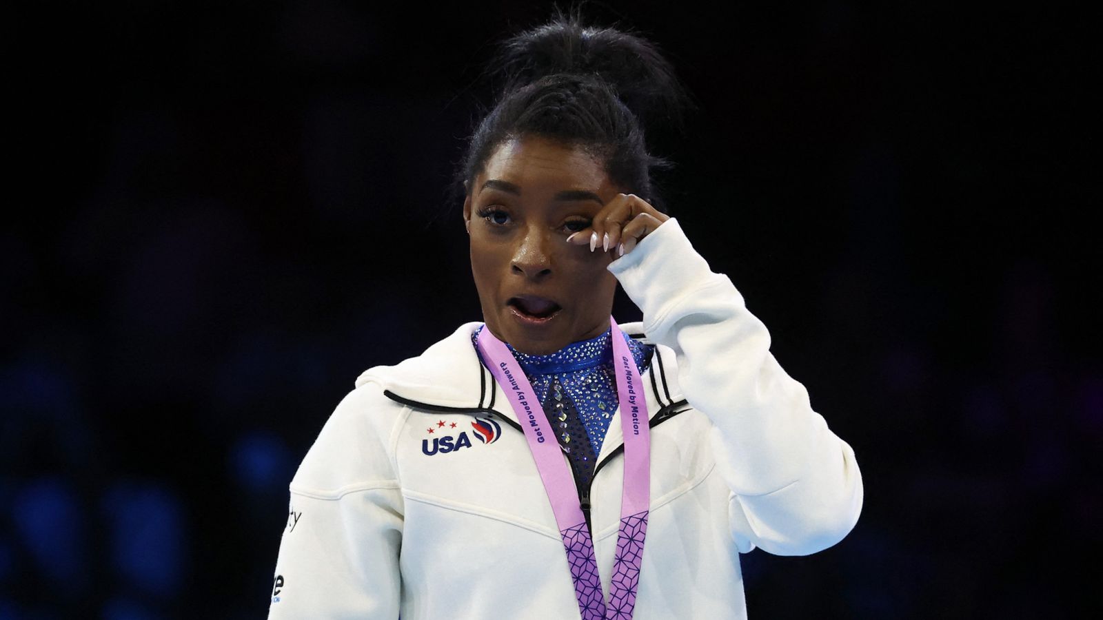 Simone Biles emotional after becoming most decorated gymnast in history at 2023 World Artistic Gymnastics Championships