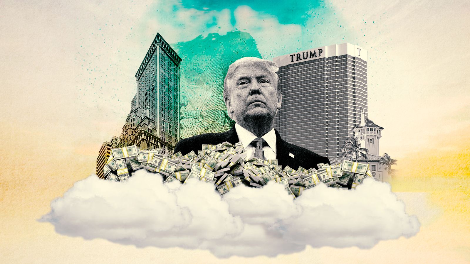 What are Donald Trump's biggest assets and how much does he claim they are worth?