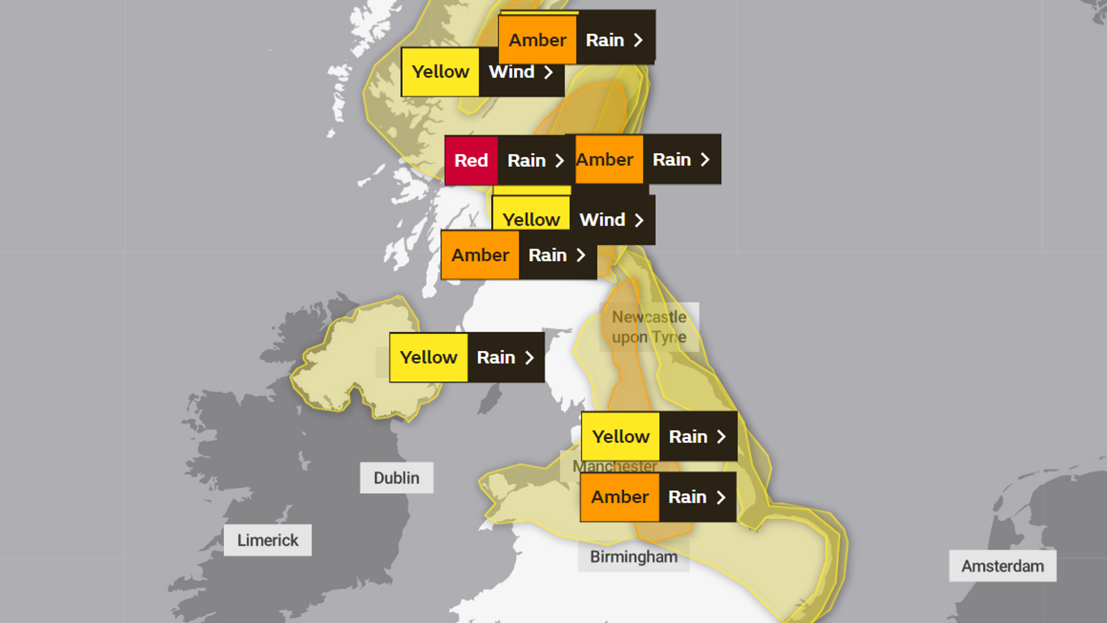 Where else will Storm Babet cause bad weather? A list of UK weather warnings