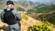 elite police patrol unit investigating in the mountains around Banjske