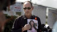 Fred Guttenberg, the father of Jaime Guttenberg, holds a picture of his daughter in March 2018. Pic: AP