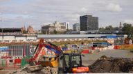 The construction site for the HS2 project at Euston in London. Prime Minister Rishi Sunak has axed plans for HS2 to run from Birmingham to Manchester. The Prime Minister told his party&#39;s conference, taking place in Manchester, the HS2 project&#39;s costs had "more than doubled". Picture date: Wednesday October 4, 2023.