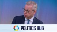 Michael Gove is facing questions from Trevor Phillips on Sky News