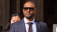 Noel Clarke leaves the Royal Courts of Justice, central London, after attending a preliminary hearing in his libel claim against the publisher of The Guardian 