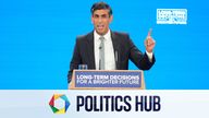Prime Minister Rishi Sunak delivers his keynote speech at the Conservative Party annual conference at Manchester Central convention complex. Picture date: Wednesday October 4, 2023. PA Photo. See PA story POLITICS Tories. Photo credit should read: Danny Lawson/PA Wire