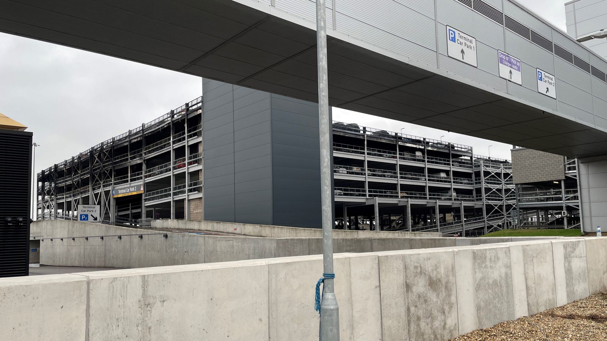 Luton Airport fire Massive blaze causes terminal car park to partially
