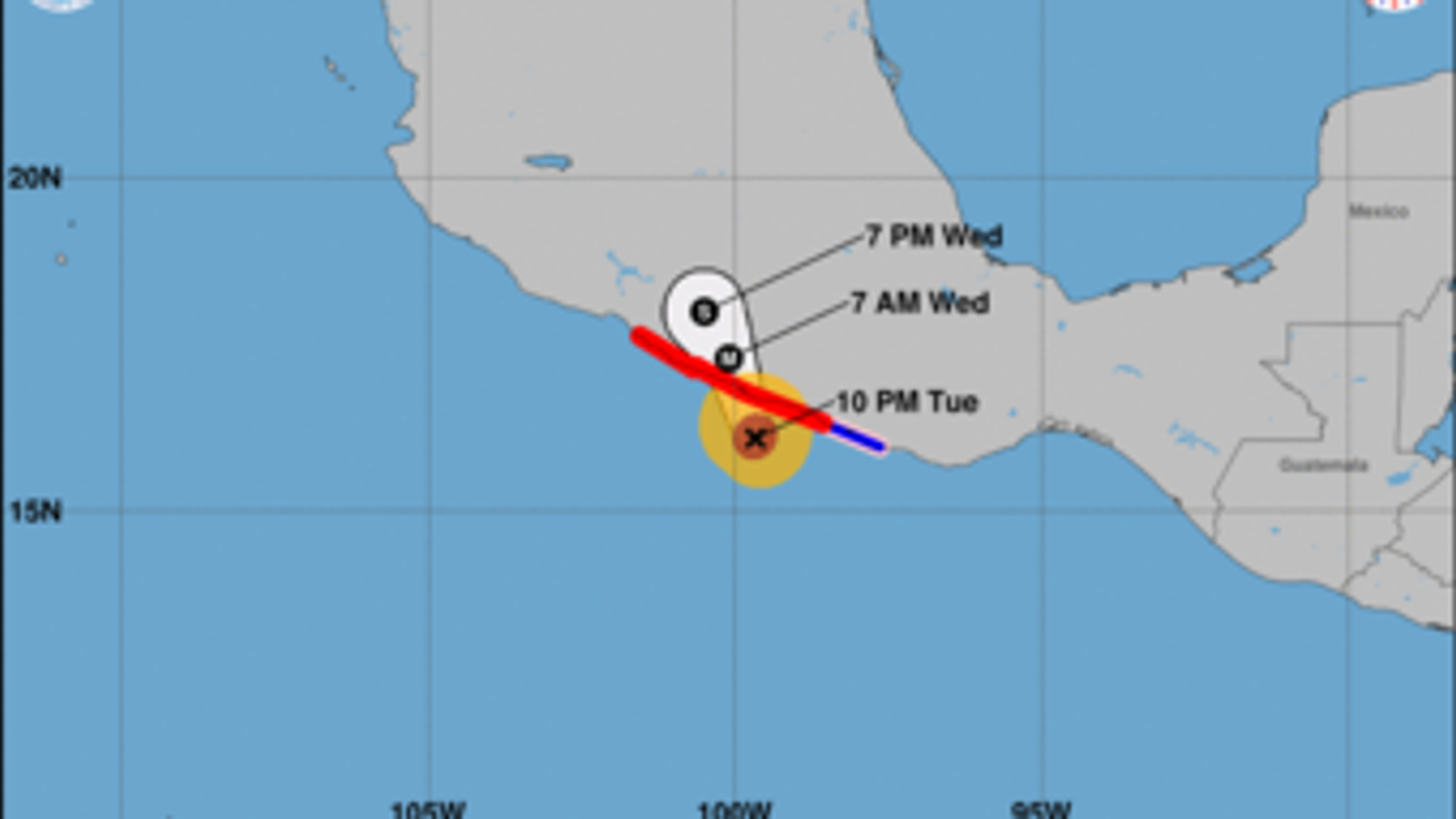 Hurricane Otis Powerful Storm With 165mph Winds Hits Mexican Beach   Skynews Map Hurricane Otis 6334748 