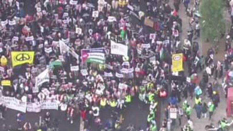The Metropolitan Police said an estimated 100,000 demonstrators assembled on Saturday afternoon for the protest